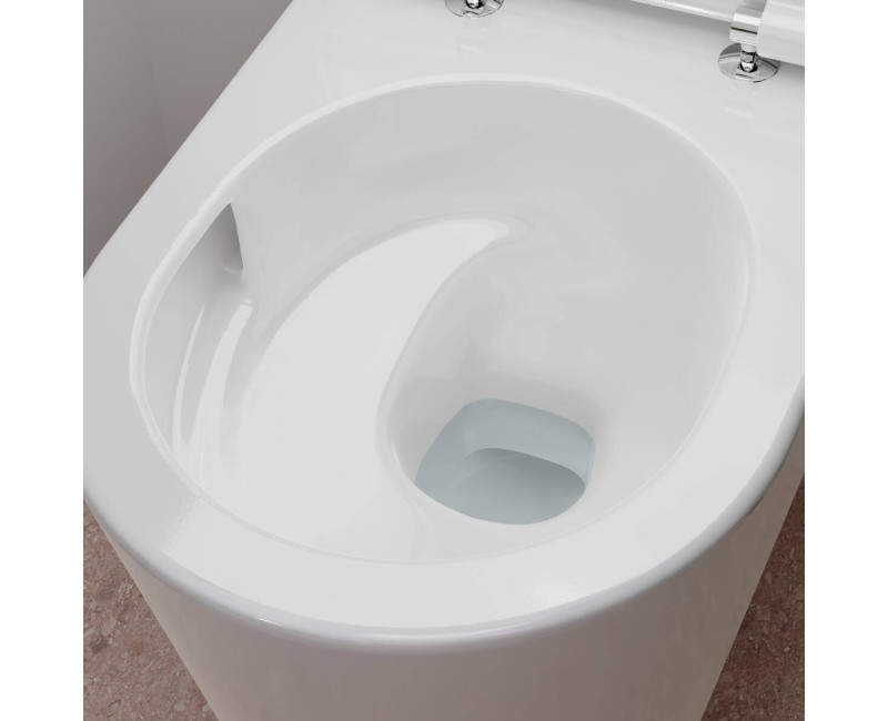 Piekaramais pods Hansgrohe EluPura S, AquaHelix Flush, Rimfree, EcoSmart, bez vāka, balts 60343450