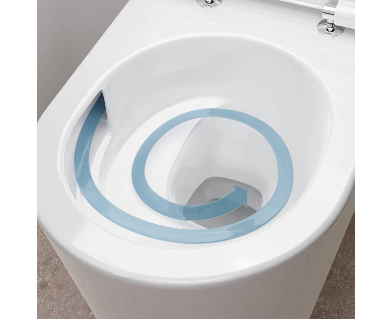 Piekaramais pods Hansgrohe EluPura S, AquaHelix Flush, Rimfree, EcoSmart, bez vāka, balts 60343450