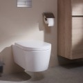 Piekaramais pods Hansgrohe EluPura S, AquaHelix Flush, Rimfree, EcoSmart, bez vāka, balts 60343450