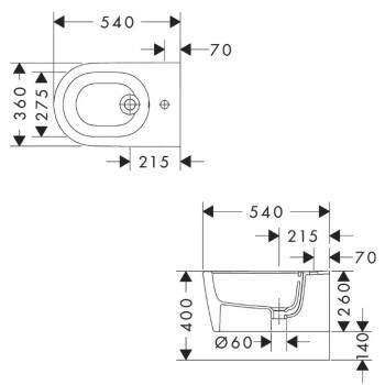 Настенное биде Hansgrohe EluPura S Original, SmartClean, белое 61171450