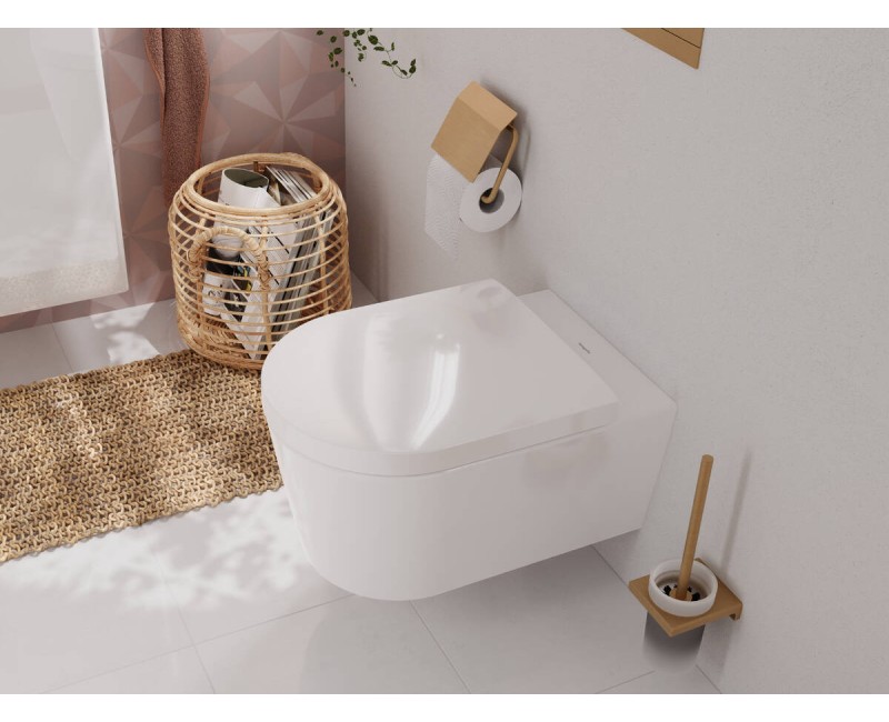 Pakabinamas tualeto dangtis Hansgrohe EluPura S Rimfree AquaFall Flush, HygieneEffect, be dangčio, baltas 62020450