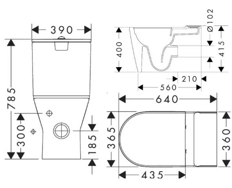 Унитаз Hansgrohe EluPura Original S с крышкой SoftClose  QuickRelease, Rimfree AquaChannel, HygieneEffect, белый 62040450
