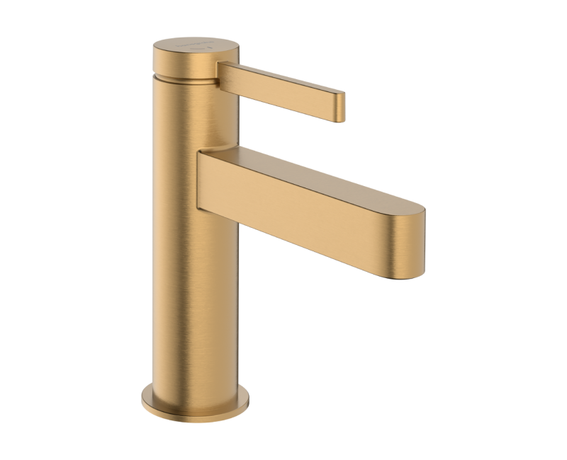 Смеситель для раковины Hansgrohe Finoris 100 с изливом Push-Open, EcoSmart, CoolStart, полированная бронза 76012140