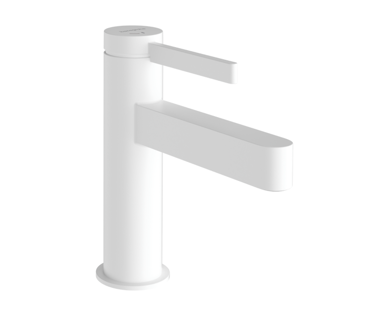 Смеситель для раковины Hansgrohe Finoris 100 с изливом Push-Open, EcoSmart, CoolStart, матовый белый 76012700