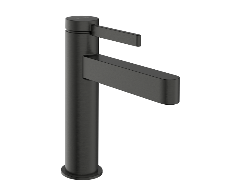 Vannas istabas izlietnes maisītājs Hansgrohe Finoris 110 ar Push-Open snīpi, EcoSmart, CoolStart, birstēts melns hroms 76024340