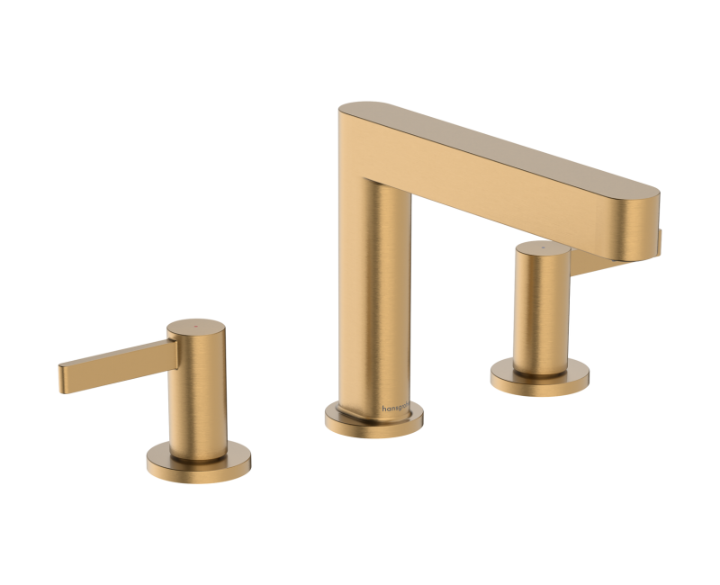 Смеситель для раковины Hansgrohe Finoris 110 встраиваемый с клапаном Push-Open, EcoSmart, полированная бронза 76033140