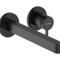 Смеситель для раковины Hansgrohe Finoris 22,8 см встроенный, с донным клапаном, EcoSmart, полированный черный хром 76050340