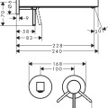 Смеситель для раковины Hansgrohe Finoris 22,8 см встроенный, с донным клапаном, EcoSmart, полированный черный хром 76050340