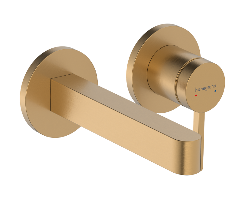 Смеситель для раковины Hansgrohe Finoris 16.8см встроенный с донным клапаном, EcoSmart, полированная бронза 76051140