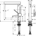 Vannas istabas izlietnes maisītājs Hansgrohe Finoris 230 ar Push-Open vārstu, birstēts melns hroms 76060340
