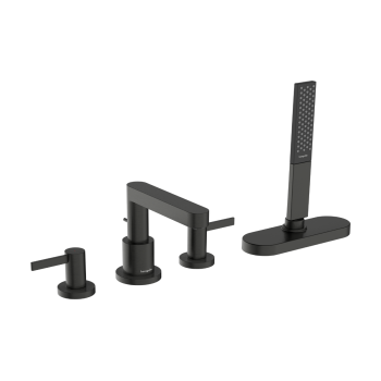 Hansgrohe Finoris vonios maišytuvas ant vonios krašto, sBox, Poliruotas Juodas Chromas 76444340