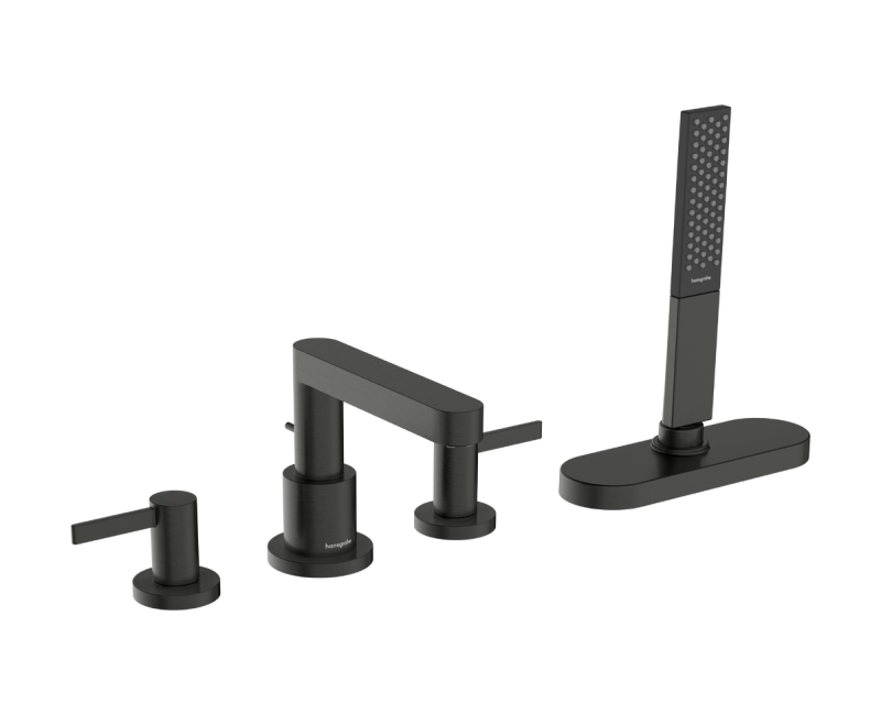Hansgrohe Finoris vonios maišytuvas ant vonios krašto, sBox, Poliruotas Juodas Chromas 76444340