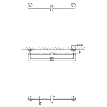 Dušo stovas O'DESIGN DRAKAR 65cm Juodas matinio BAR-DRAK-NM