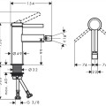 Bidē maisītājs Hansgrohe Finoris ar Push-Open izeju, matēti balts 76200700