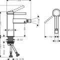 Bide maisītājs Hansgrohe Finoris ar Push-Open vārstu, pulēts melns hroms 76200340