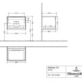 Vannas istabas skapītis Villeroy & Boch Subway 3.0, 62x43x48 cm, Pelēks Kašmirs C57502VN