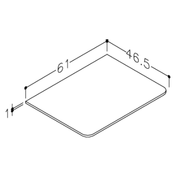 Darbo paviršius Kame Soft, su apvaliais kampais 61cm Baltas Matinis HPL WP/6-3/H16-SFT