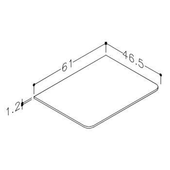 Darba virsma Kame Soft, noapaļotiem stūriem 61cm Decton concrete WP/6-3/D23-SFT