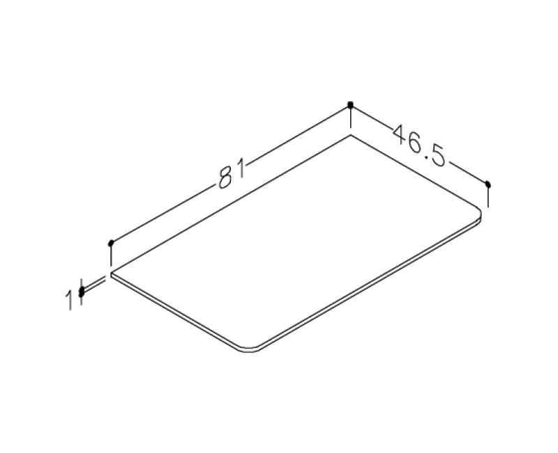 Darbo paviršius Kame Soft, su apvaliais kampais 81cm Baltas Matinis HPL WP/8-3/H16-SFT
