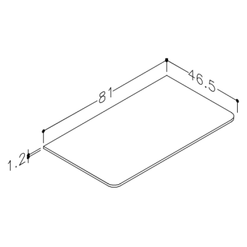 Darba virsma Kame Soft, noapaļotiem stūriem 81cm Decton concrete WP/8-3/D23-SFT