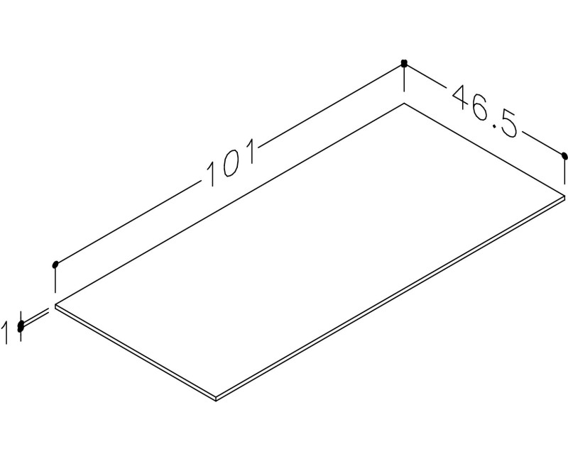 Darba virsma Kame Universal HPL 100cm Balts Matēts WP/10-3/H16