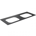Darba virsma Kame Universal HPL, 2 Movado izlietnēm 121cm Black lava HPL WP/12-3/H17-P2-D