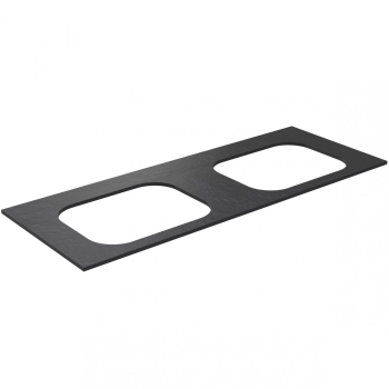 Darbo paviršius Kame Universal HPL, 2 Movado kriauklėms 121cm Black lava HPL WP/12-3/H17-P2-D