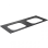 Darba virsma Kame Universal HPL, 2 Movado izlietnēm 121cm Black lava HPL WP/12-3/H17-P2-D