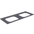Darba virsma Kame Universal HPL, 2 Movado izlietnēm 121cm Black moon HPL WP/12-3/H11-P2-D