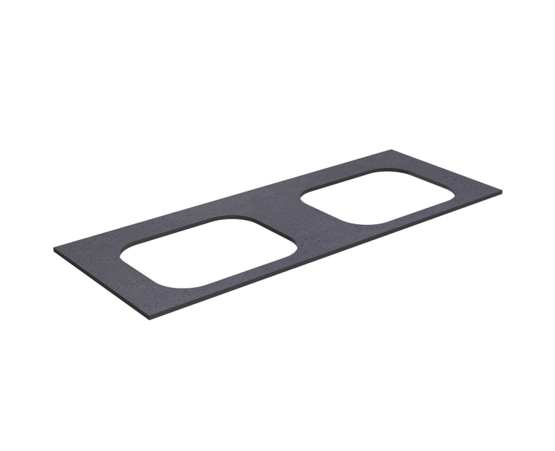 Darba virsma Kame Universal HPL, 2 Movado izlietnēm 121cm Black moon HPL WP/12-3/H11-P2-D