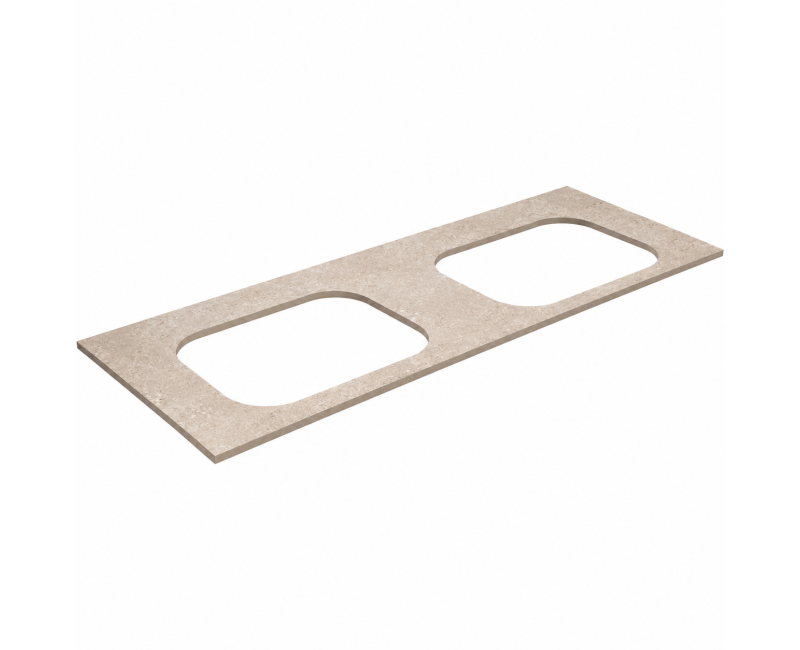 Darba virsma Kame Universal HPL, 2 Movado izlietnēm 121cm Earth stone HPL WP/12-3/H18-P2-D