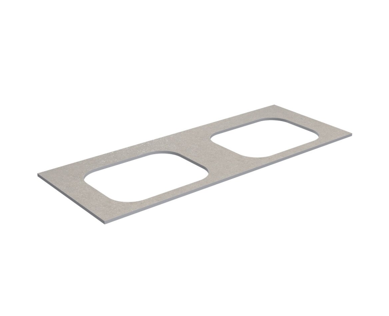 Darba virsma Kame Universal HPL, 2 Movado izlietnēm 121cm Sand stone HPL WP/12-3/H15-P2-D