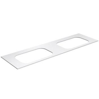 Darbo paviršius Kame Universal HPL, 2 Movado kriauklėms 160cm Baltas Matinis HPL WP/16-3/H16-P2-D