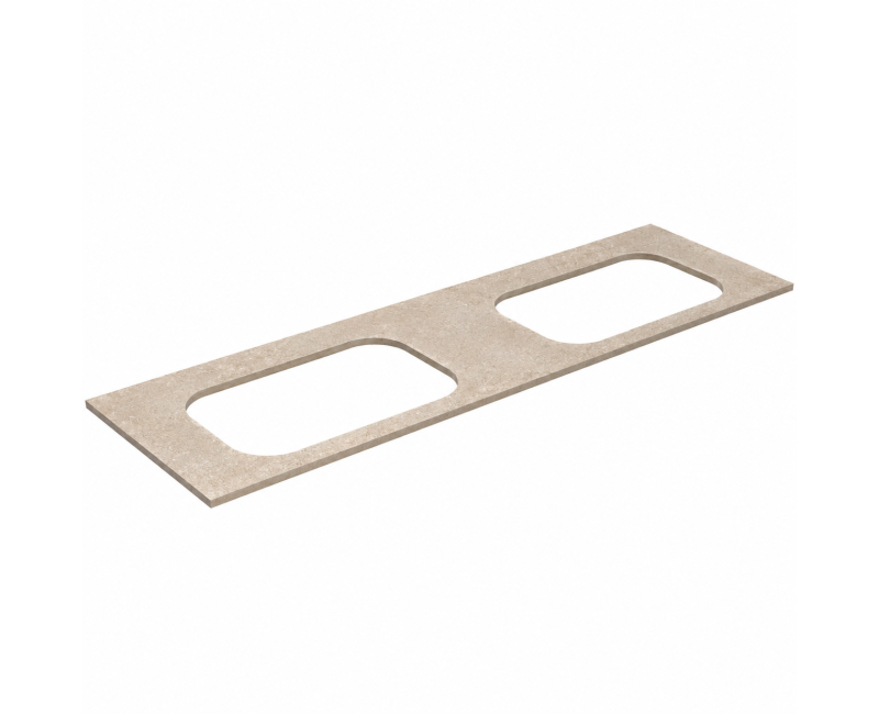 Darbo paviršius Kame Universal HPL, 2 Movado kriauklėms 160cm Earth stone HPL WP/16-3/H18-P2-D