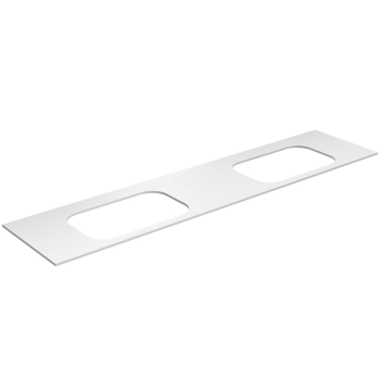 Darba virsma Kame Universal HPL, 2 Movado izlietnēm 200cm Balts Matēts HPL WP/20-3/H16-P2-D