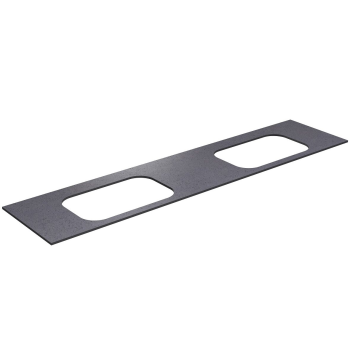 Рабочая поверхность Kame Universal HPL, для 2 раковин Movado 200см Black Moon HPL WP/20-3/H11-P2-D