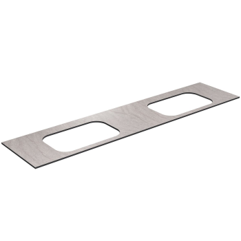 Darbo paviršius Kame Universal HPL, 2 Movado kriauklėms 200cm Grey moon HPL WP/20-3/H12-P2-D
