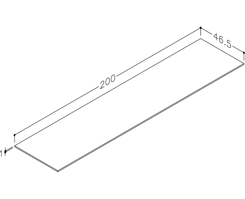Darba virsma Kame Universal HPL 200cm Balts Matēts WP/20-3/H16