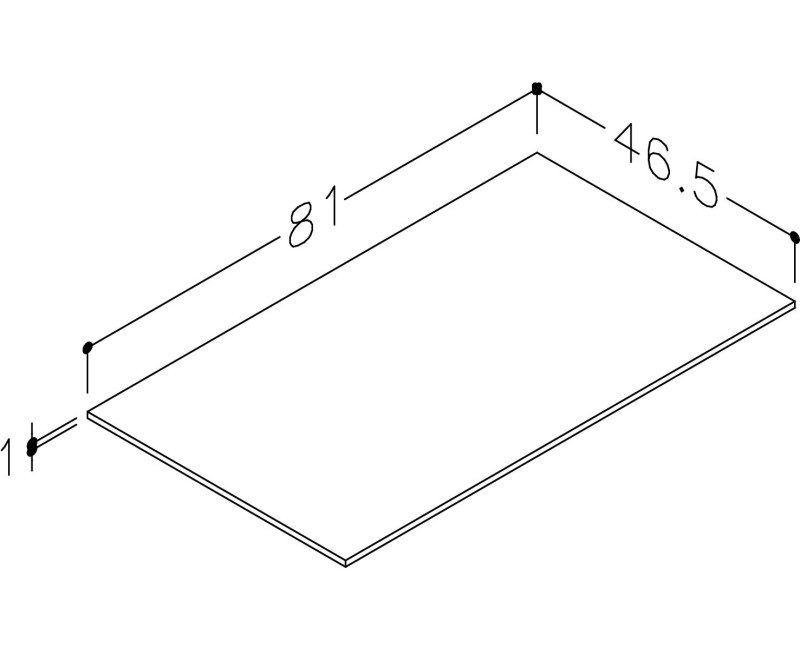 Darba virsma Kame Universal HPL 80cm Balts Matēts WP/8-3/H16