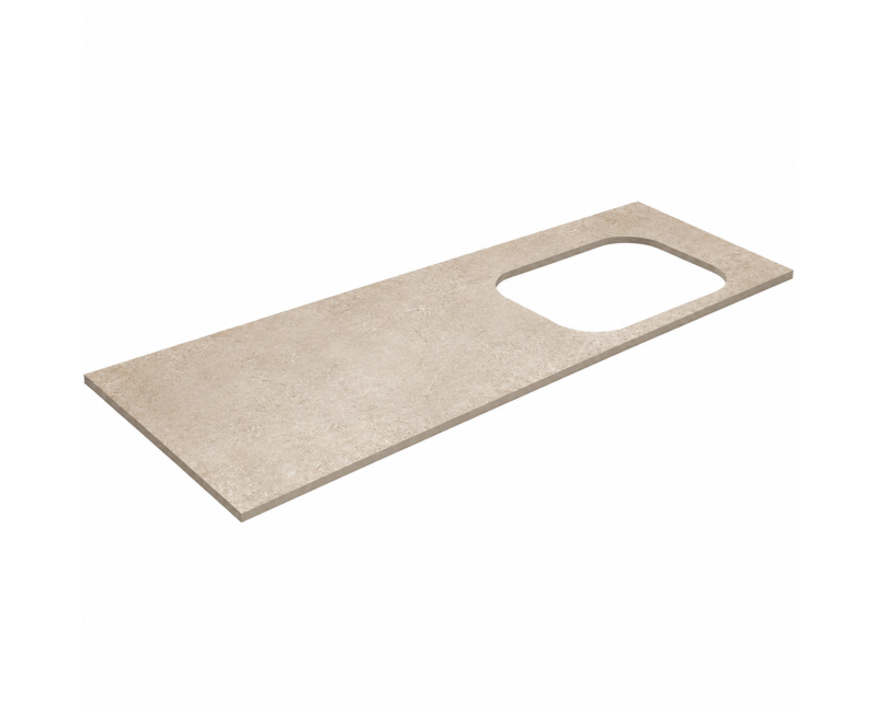 Darba virsma Kame Universal HPL, Movado izlietnei 121cm labā puse Earth stone HPL WP/12-3/H18-P2-R