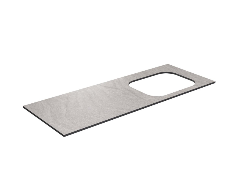 Darba virsma Kame Universal HPL, Movado izlietnei 121cm labā puse Grey moon HPL WP/12-3/H12-P2-R