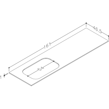 Darbo paviršius Kame Universal HPL, Movado kriauklei 160cm kairėje pusėje Baltas Matinis HPL WP/16-3/H16-P2-L