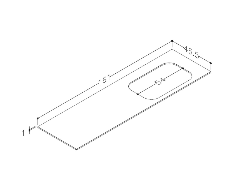 Darbo paviršius Kame Universal HPL, Movado kriauklei 160cm dešinė pusė Black lava HPL WP/16-3/H17-P2-R