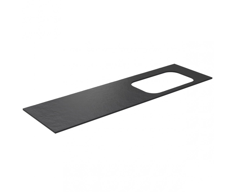 Darbo paviršius Kame Universal HPL, Movado kriauklei 160cm dešinė pusė Black lava HPL WP/16-3/H17-P2-R