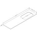 Darbo paviršius Kame Universal HPL, Movado kriauklei 160cm dešinėje pusėje Earth stone HPL WP/16-3/H18-P2-R