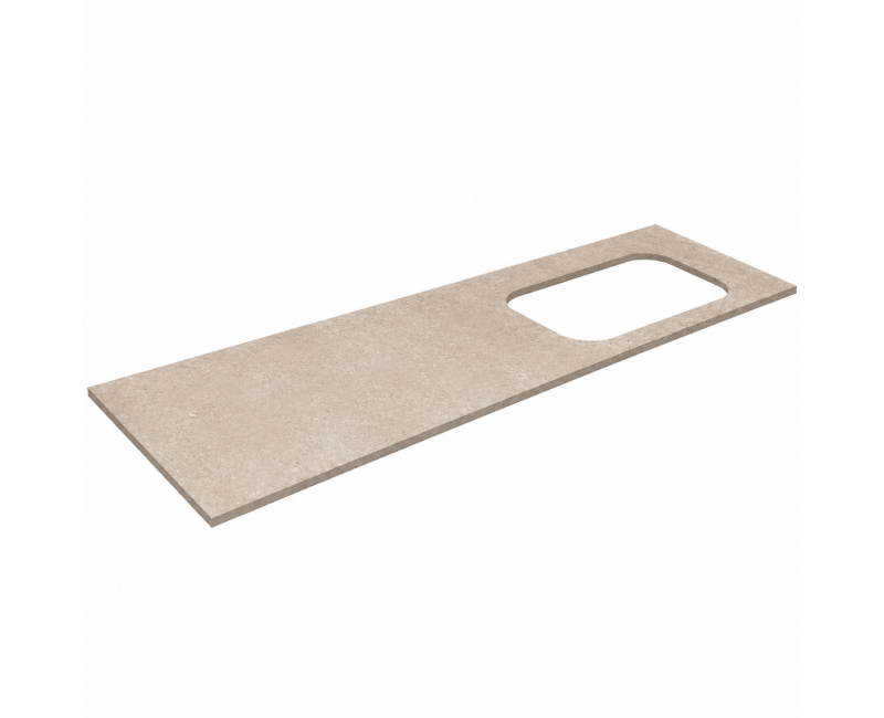 Darbo paviršius Kame Universal HPL, Movado kriauklei 160cm dešinėje pusėje Earth stone HPL WP/16-3/H18-P2-R