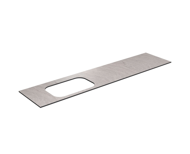 Darbo paviršius Kame Universal HPL, Movado kriauklei 200cm kairė pusė Grey moon HPL WP/20-3/H12-P2-L