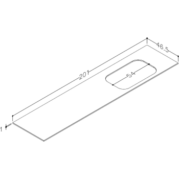 Darba virsma Kame Universal HPL, Movado izlietnei 200cm labā puse Balts Matēts HPL WP/20-3/H16-P2-R