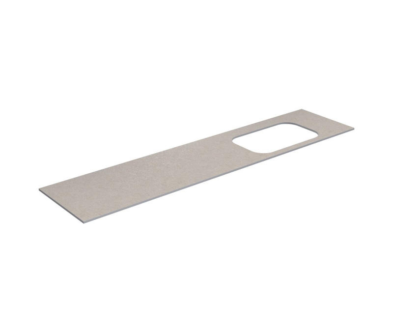 Darba virsma Kame Universal HPL, Movado izlietnei 200cm labā puse Grey moon HPL WP/20-3/H12-P2-R