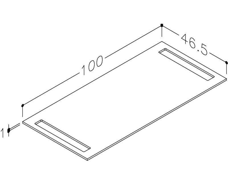 Darba virsma Kame Universal HPL 100cm Balts Matēts WP-2/8-3/H16